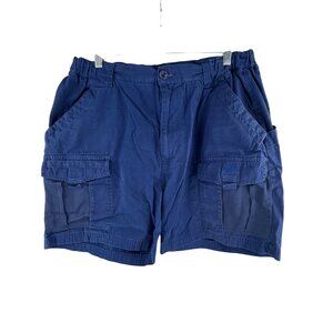 West Marine Men's Navy Cargo Shorts Size L Outdoor Utility Pockets Cotton